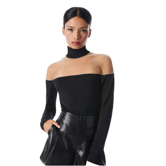 Alice + Olivia Tops - ALICE & OLIVIA ZAHRA SHEER TURTLENECK Top Large New